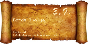 Borda Ibolya névjegykártya
