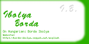 ibolya borda business card